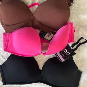 Women's Intimates Set - Pink, Black, and Brown Bras lot of 3